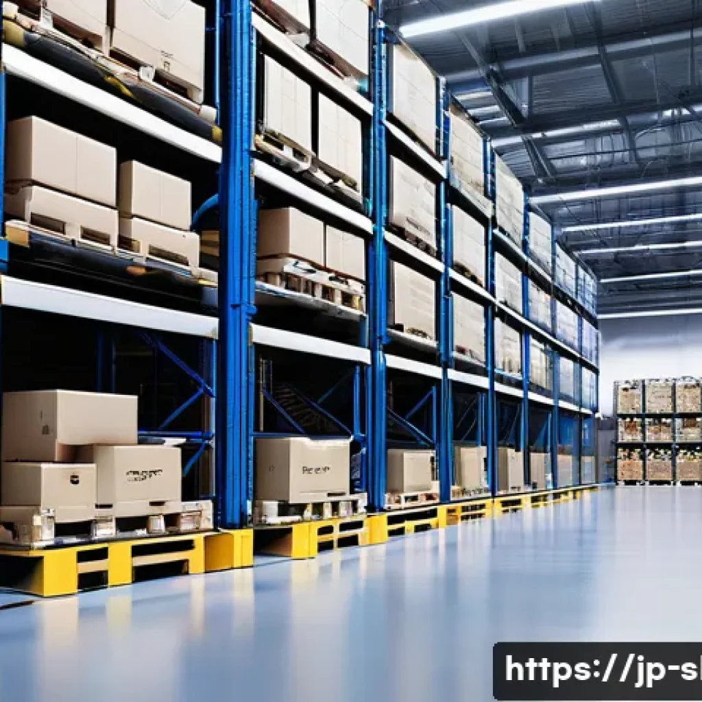 스마트물류 업계 현직자 인터뷰 - **Prompt 1: Futuristic Smart Warehouse Robotics**
A wide-angle, brightly lit shot inside a large...